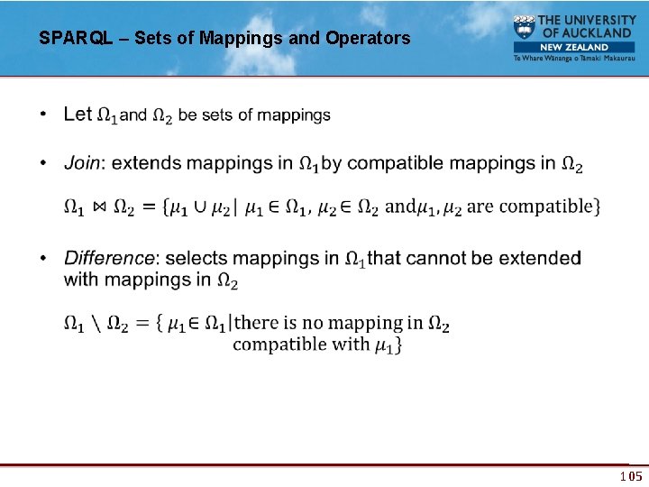 SPARQL – Sets of Mappings and Operators • 105 