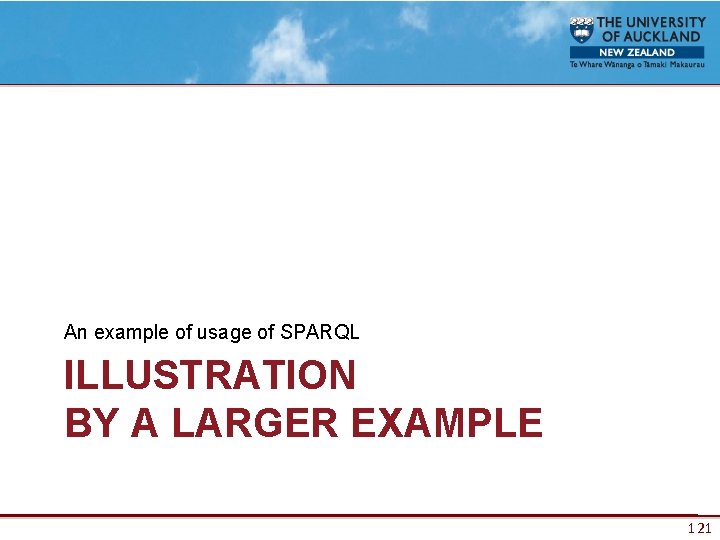 An example of usage of SPARQL ILLUSTRATION BY A LARGER EXAMPLE 121 