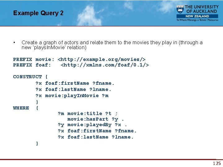 Example Query 2 • Create a graph of actors and relate them to the