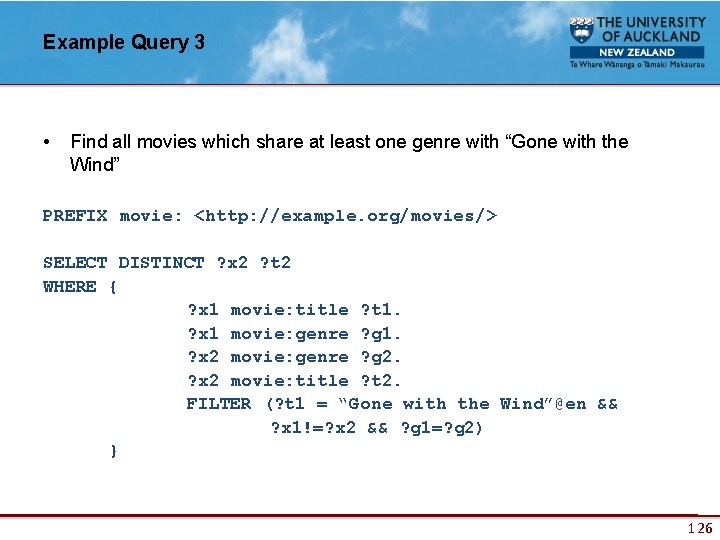 Example Query 3 • Find all movies which share at least one genre with