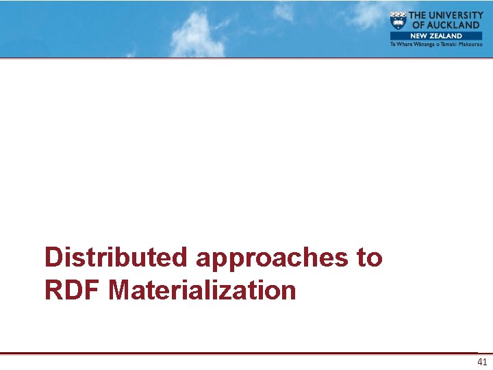 Distributed approaches to RDF Materialization 41 