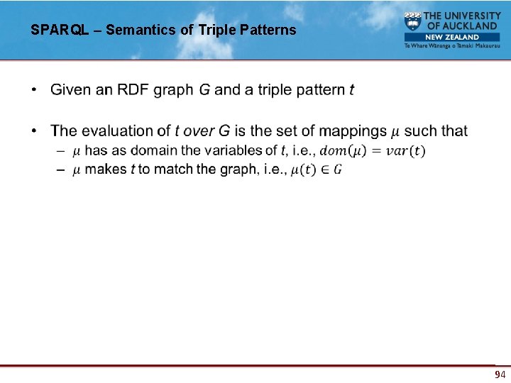 SPARQL – Semantics of Triple Patterns • 94 