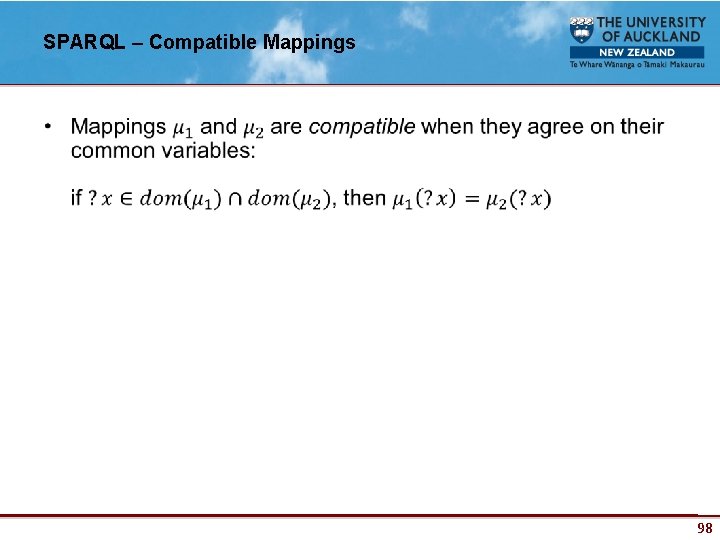 SPARQL – Compatible Mappings • 98 