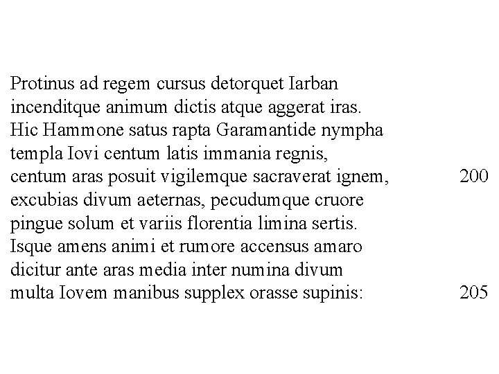 Protinus ad regem cursus detorquet Iarban incenditque animum dictis atque aggerat iras. Hic Hammone