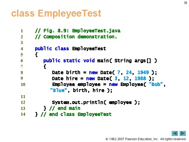 39 class Empleyee. Test 1 2 3 4 5 6 7 8 9 10
