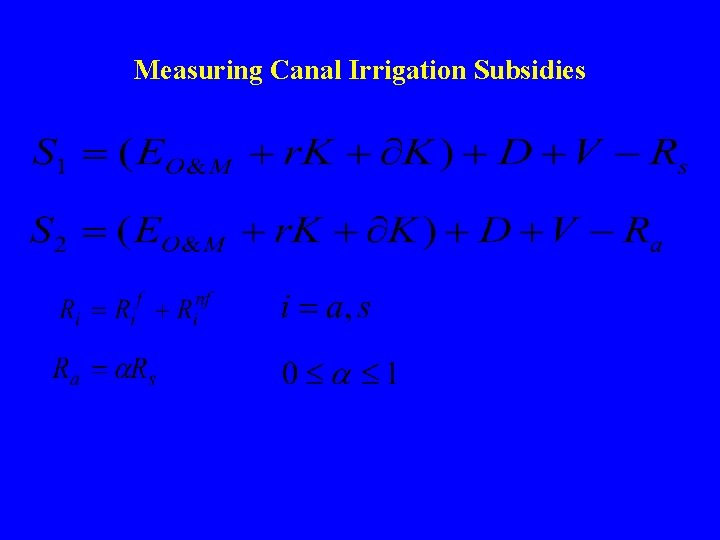 Measuring Canal Irrigation Subsidies 