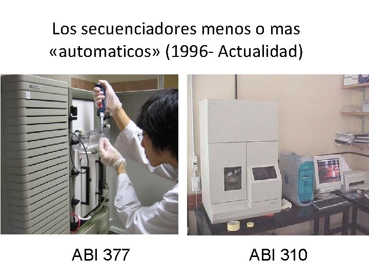 Los secuenciadores menos o mas «automaticos» (1996 - Actualidad) ABI 377 ABI 310 