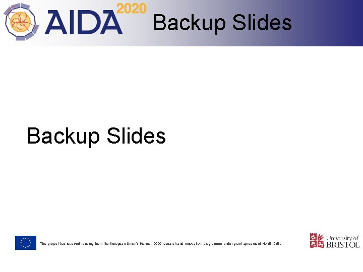 Backup Slides This project has received funding from the European Union’s Horizon 2020 research
