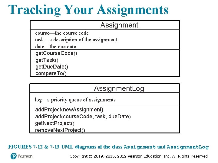 Tracking Your Assignments Assignment course—the course code task—a description of the assignment date—the due