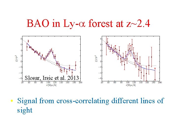 BAO in Ly- forest at z~2. 4 Slosar, Irsic et al. 2013 • Signal