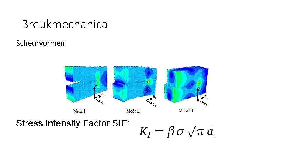 Breukmechanica Scheurvormen Stress Intensity Factor SIF: 