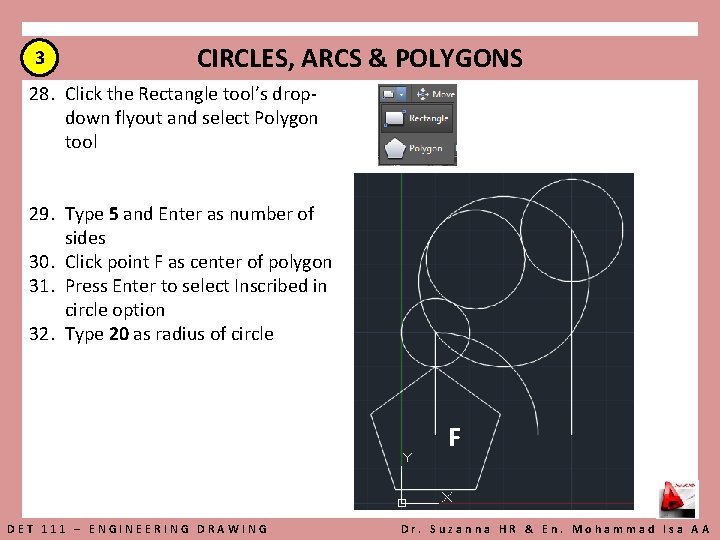 3 CIRCLES, ARCS & POLYGONS 28. Click the Rectangle tool’s dropdown flyout and select
