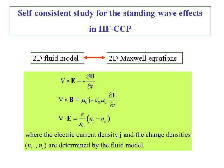 Self-consistent study for the standing-wave effects in HF-CCP 2 D fluid model 2 D