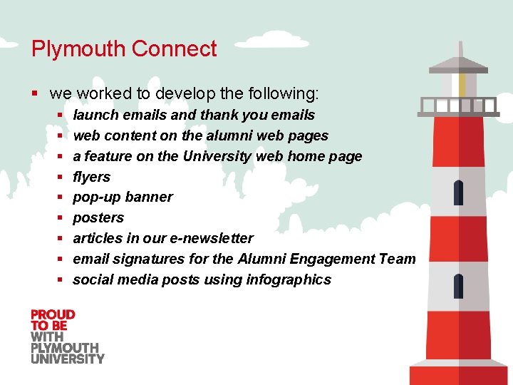 Plymouth Connect § we worked to develop the following: § § § § §