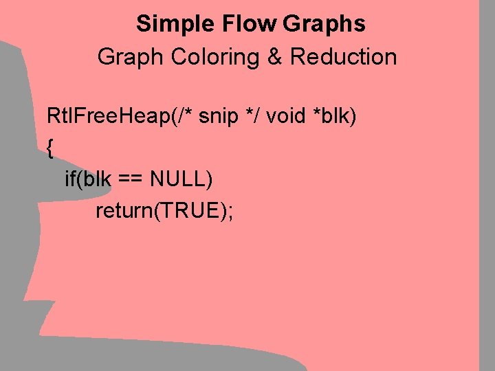Simple Flow Graphs Graph Coloring & Reduction Rtl. Free. Heap(/* snip */ void *blk)