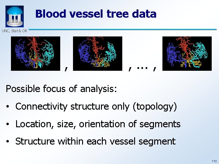 Blood vessel tree data UNC, Stat & OR , , . . . ,