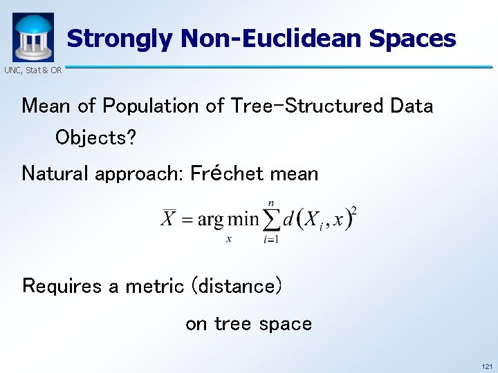 Strongly Non-Euclidean Spaces UNC, Stat & OR Mean of Population of Tree-Structured Data Objects?