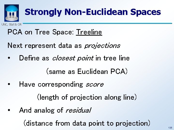 Strongly Non-Euclidean Spaces UNC, Stat & OR PCA on Tree Space: Treeline Next represent