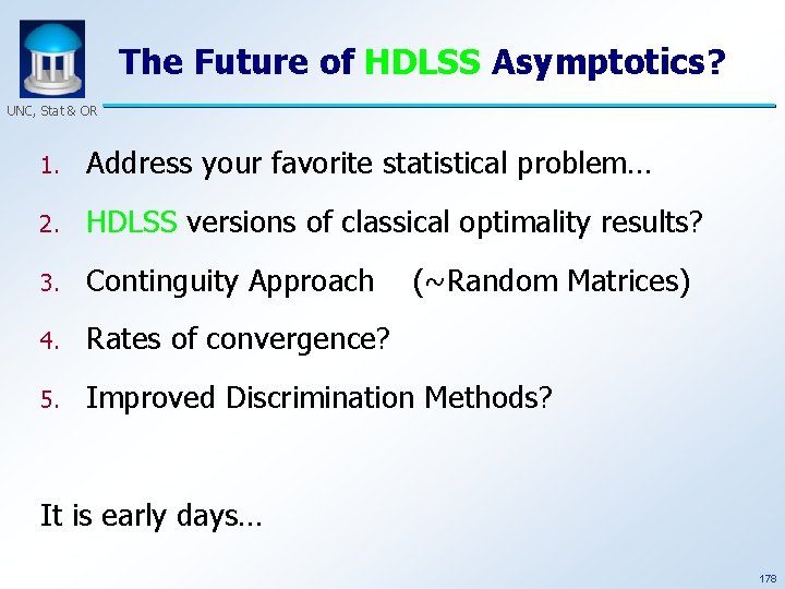 The Future of HDLSS Asymptotics? UNC, Stat & OR 1. Address your favorite statistical