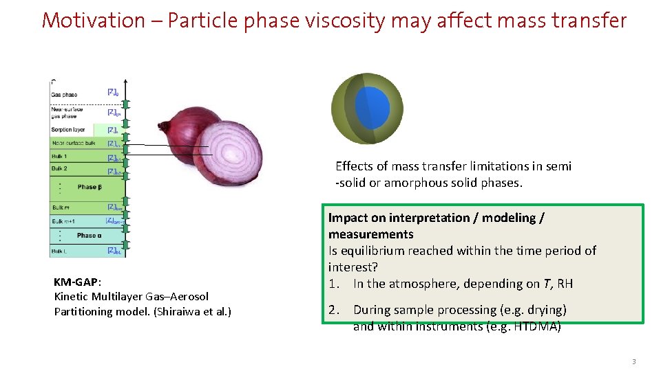 Motivation – Particle phase viscosity may affect mass transfer Effects of mass transfer limitations