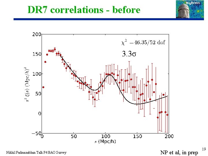 DR 7 correlations - before 3. 3σ Nikhil Padmanabhan Talk P 4 BAO Survey