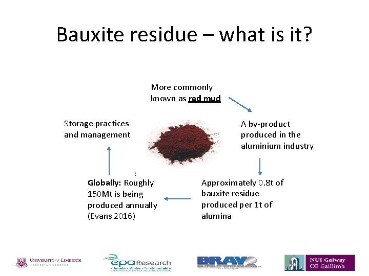 Bauxite residue – what is it? More commonly known as red mud Storage practices