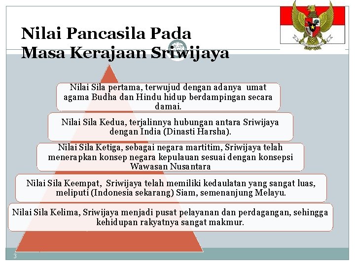 Nilai Pancasila Pada Masa Kerajaan Sriwijaya Dr. H. Sy ahria l Nilai Sila pertama,