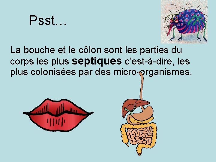 Psst… La bouche et le côlon sont les parties du corps les plus septiques