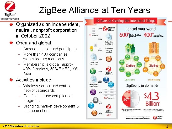 Zig. Bee Alliance at Ten Years Organized as an independent, neutral, nonprofit corporation in