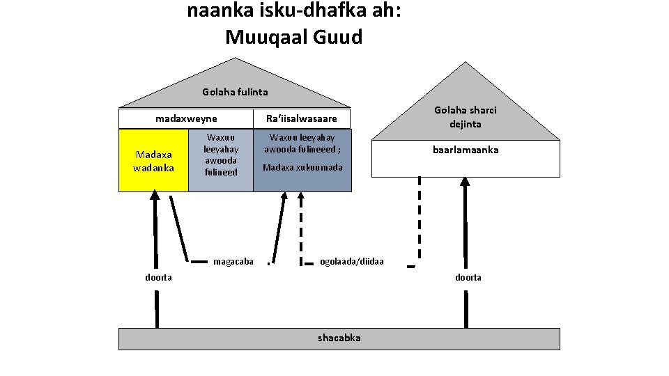 naanka isku-dhafka ah: Muuqaal Guud Golaha fulinta madaxweyne Madaxa wadanka Waxuu leeyahay awooda fulineed