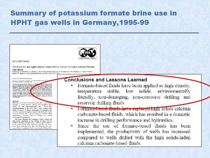Summary of potassium formate brine use in HPHT gas wells in Germany, 1995 -99