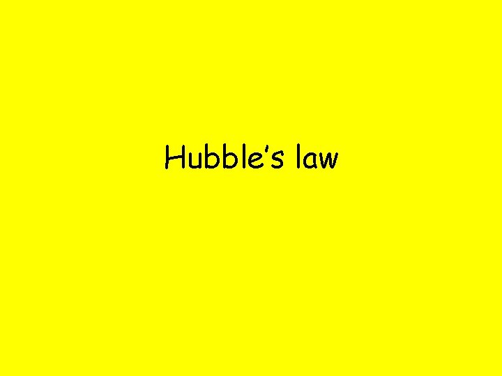 Hubble’s law 