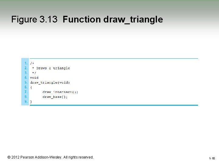 Figure 3. 13 Function draw_triangle 1 -16 © 2012 Pearson Addison-Wesley. All rights reserved.