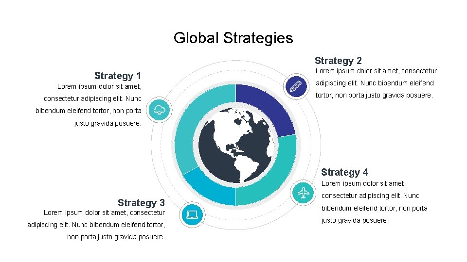 Global Strategies Strategy 2 Strategy 1 Lorem ipsum dolor sit amet, consectetur Lorem ipsum