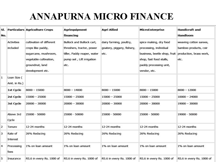 ANNAPURNA MICRO FINANCE 