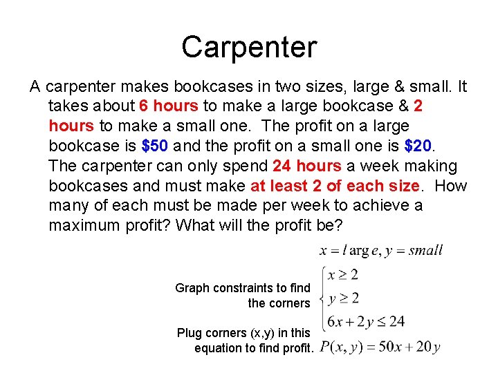 Constraints Objective Function Vertices x y Analysis Work