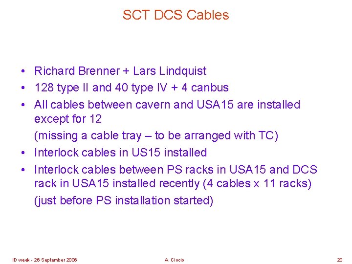 SCT DCS Cables • Richard Brenner + Lars Lindquist • 128 type II and