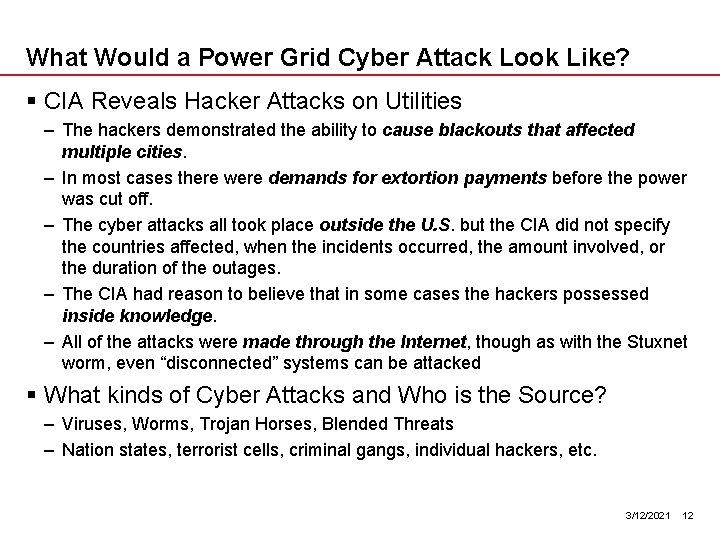 What Would a Power Grid Cyber Attack Look Like? § CIA Reveals Hacker Attacks