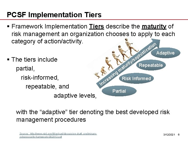 PCSF Implementation Tiers § Framework Implementation Tiers describe the maturity of risk management an