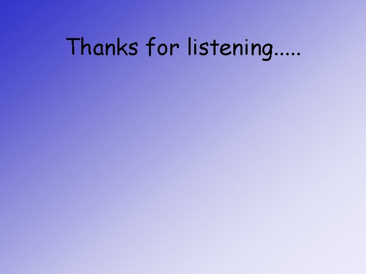 Thanks for listening. . . 