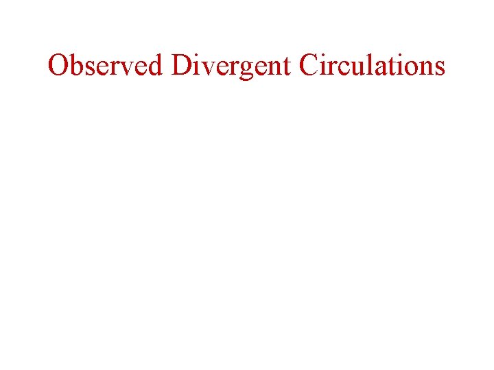 Observed Divergent Circulations 