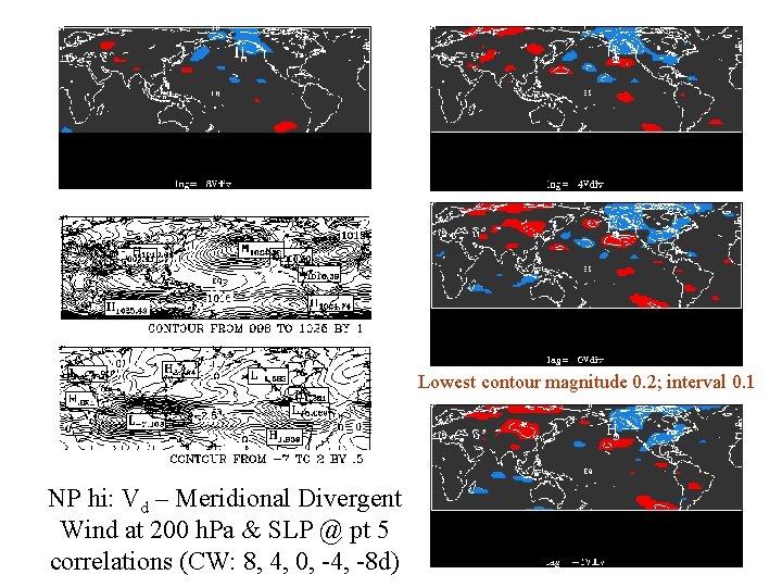 Lowest contour magnitude 0. 2; interval 0. 1 NP hi: Vd – Meridional Divergent