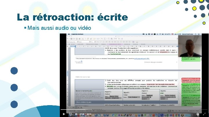 La rétroaction: écrite § Mais aussi audio ou vidéo 50 