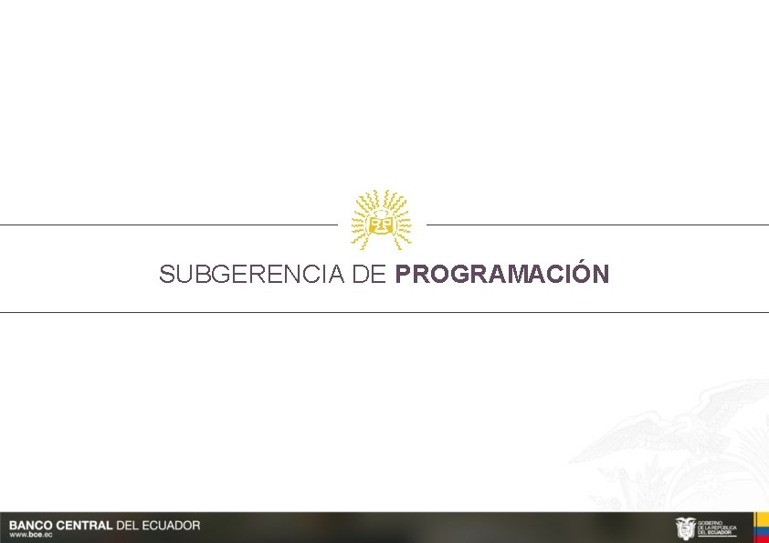 SUBGERENCIA DE PROGRAMACIÓN 