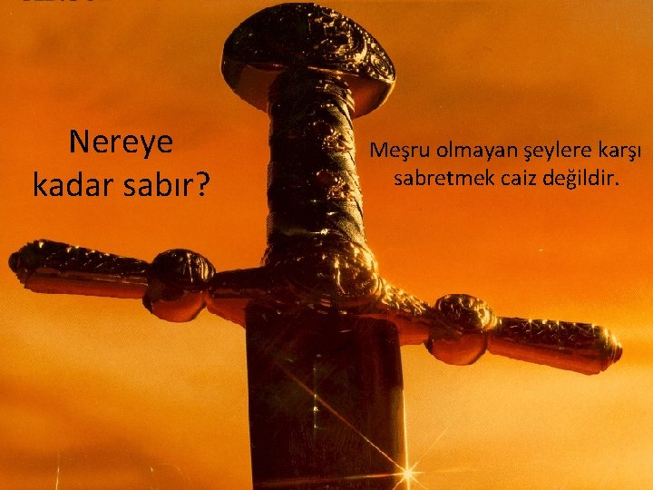 Nereye kadar sabır? Meşru olmayan şeylere karşı sabretmek caiz değildir. 