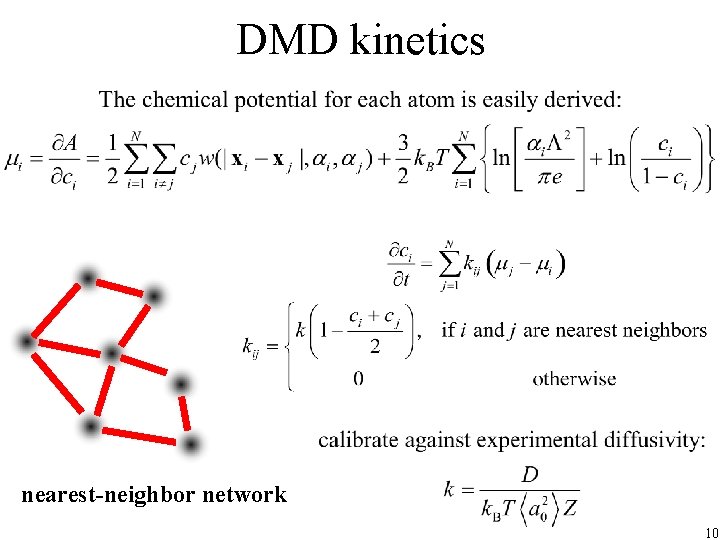 DMD kinetics nearest-neighbor network 10 