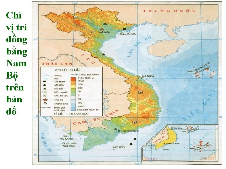 Chỉ vị trí đồng bằng Nam Bộ trên bản đồ 