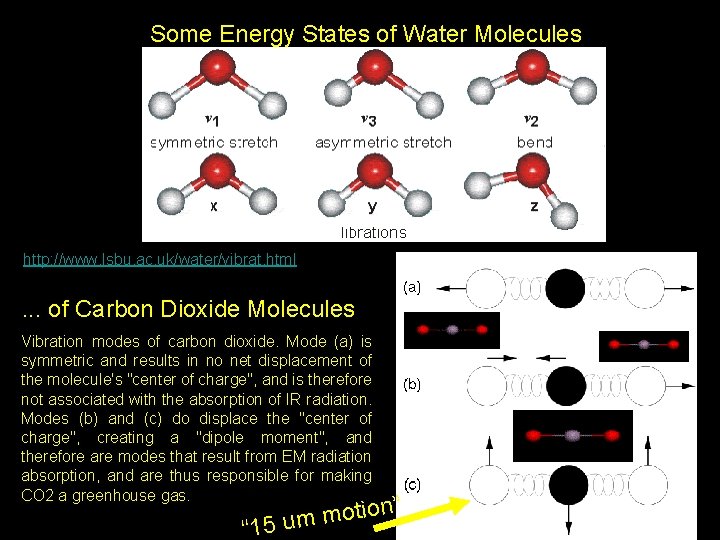 Some Energy States of Water Molecules http: //www. lsbu. ac. uk/water/vibrat. html . .