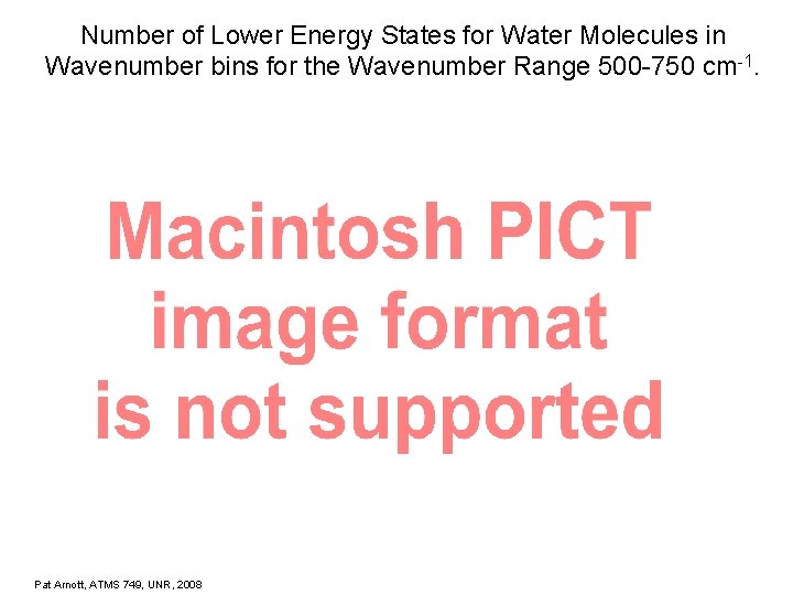 Number of Lower Energy States for Water Molecules in Wavenumber bins for the Wavenumber
