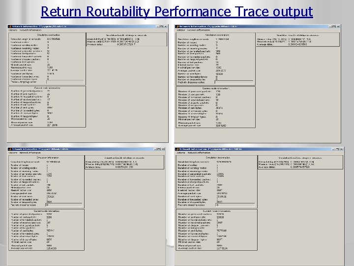 Return Routability Performance Trace output 